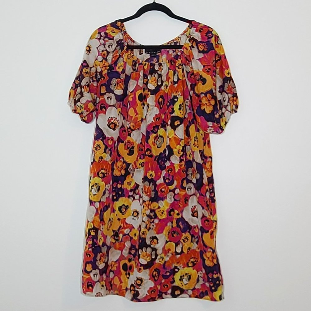 Attention Floral Dress Womens Size Large Colorful Preppy Spring Office Date